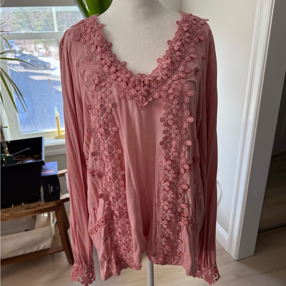 POL Pink Floral Women's Blouse